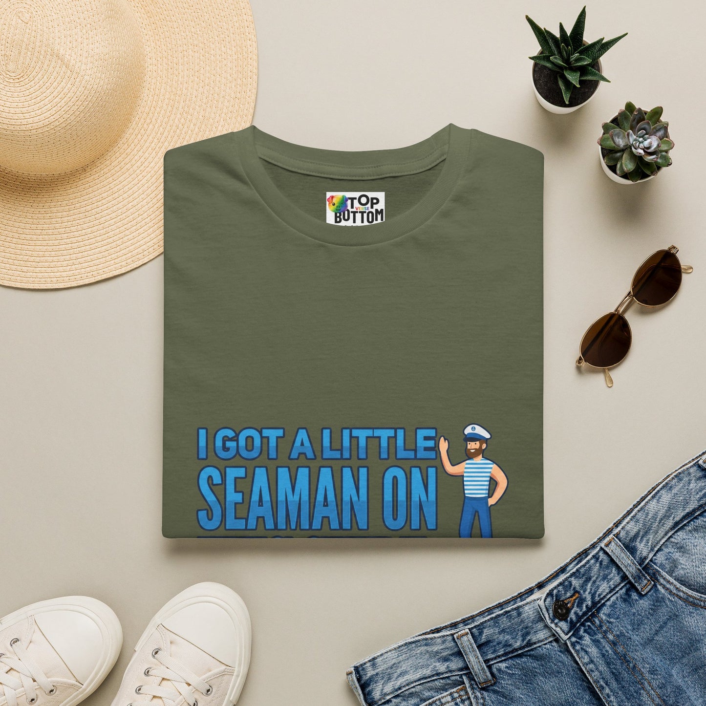 "I Got a Little Seaman On This Shirt" Graphic T‑Shirt