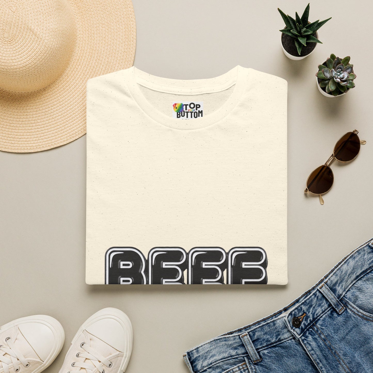 Beef Graphic T-Shirt — Retro Bubble Letter Tee