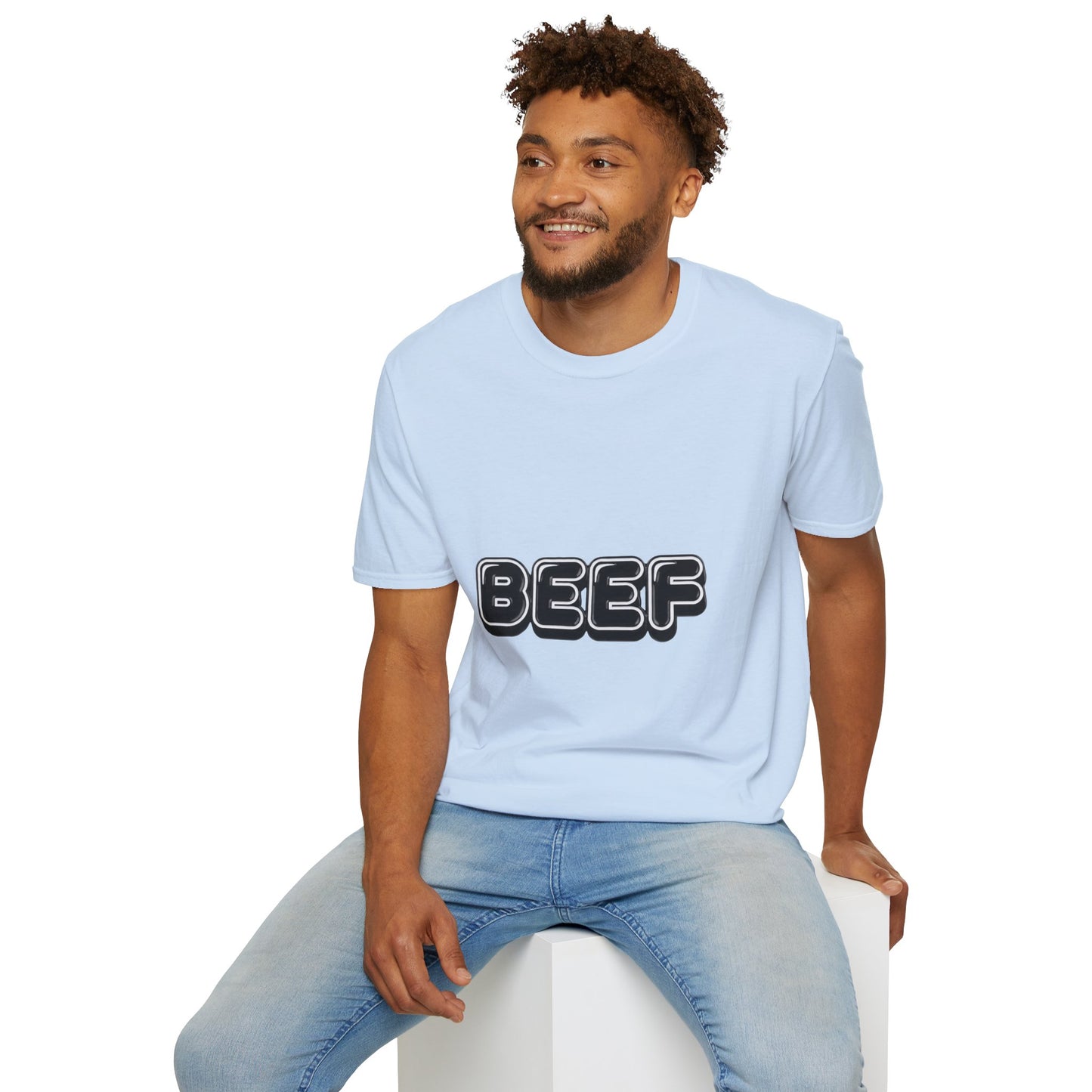 Beef Graphic T-Shirt — Retro Bubble Letter Tee