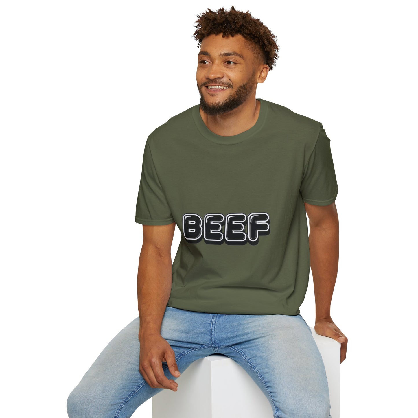 Beef Graphic T-Shirt — Retro Bubble Letter Tee