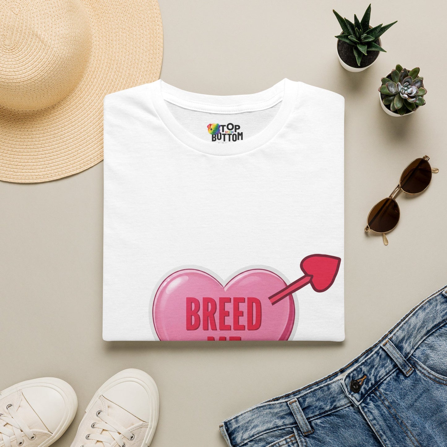 T-Shirt — Pink Heart 'Breed Me'