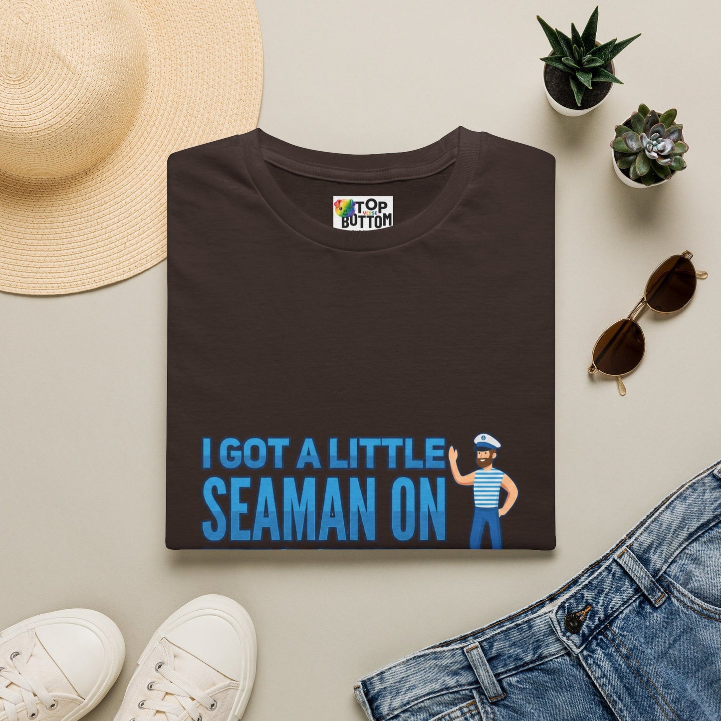 "I Got a Little Seaman On This Shirt" Graphic T‑Shirt