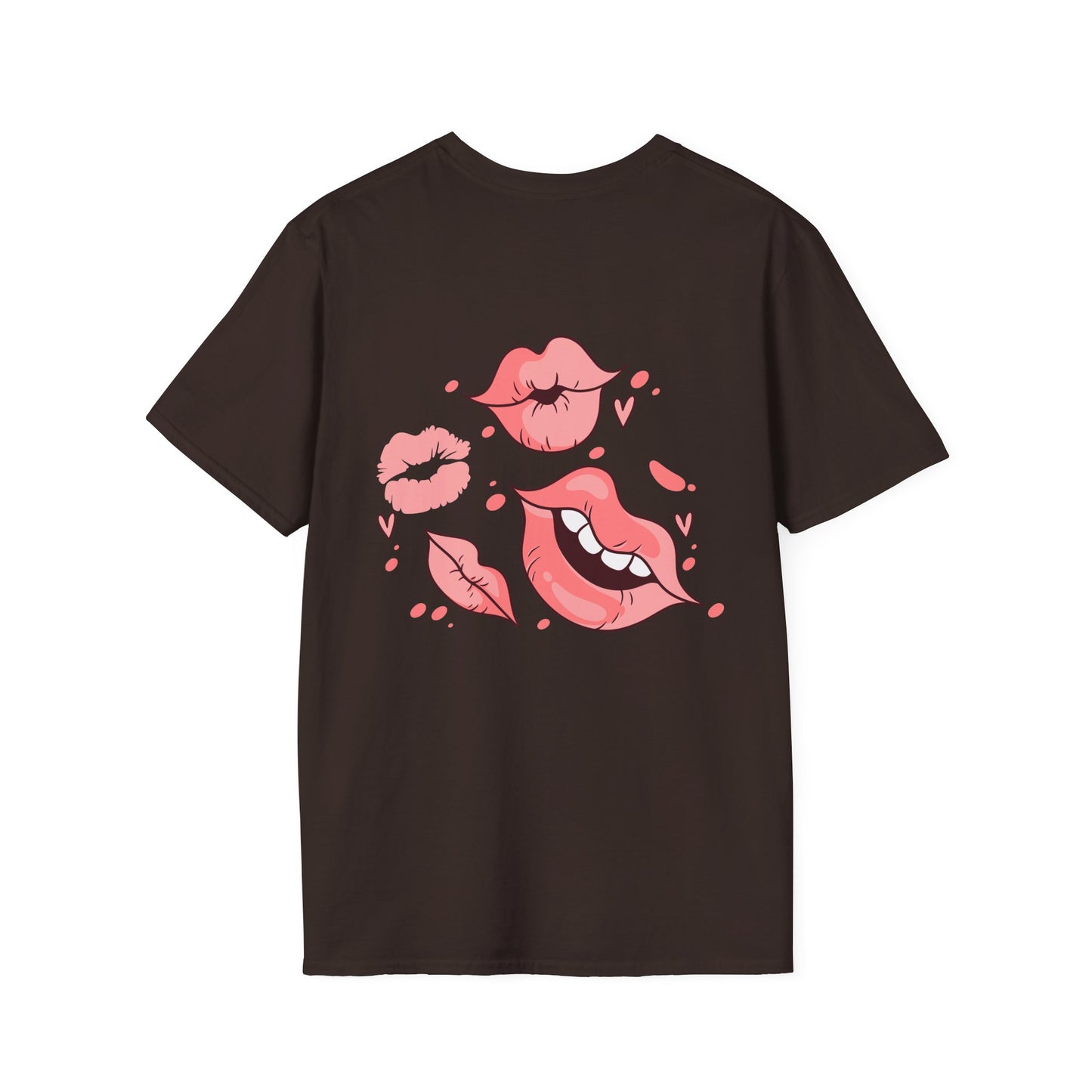 T-Shirt — Minimal Pink Text "Your mouth will keep me warm"
