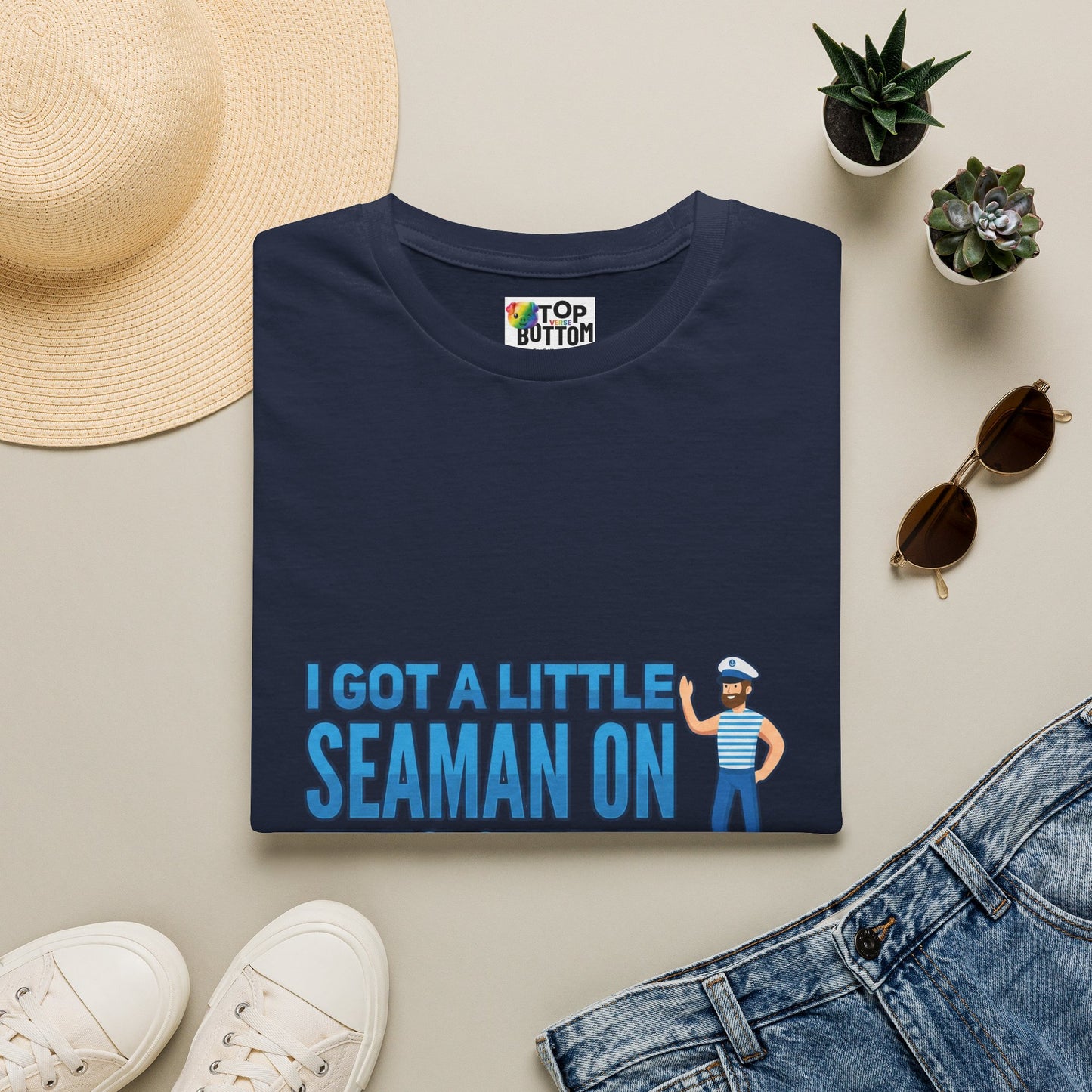 "I Got a Little Seaman On This Shirt" Graphic T‑Shirt
