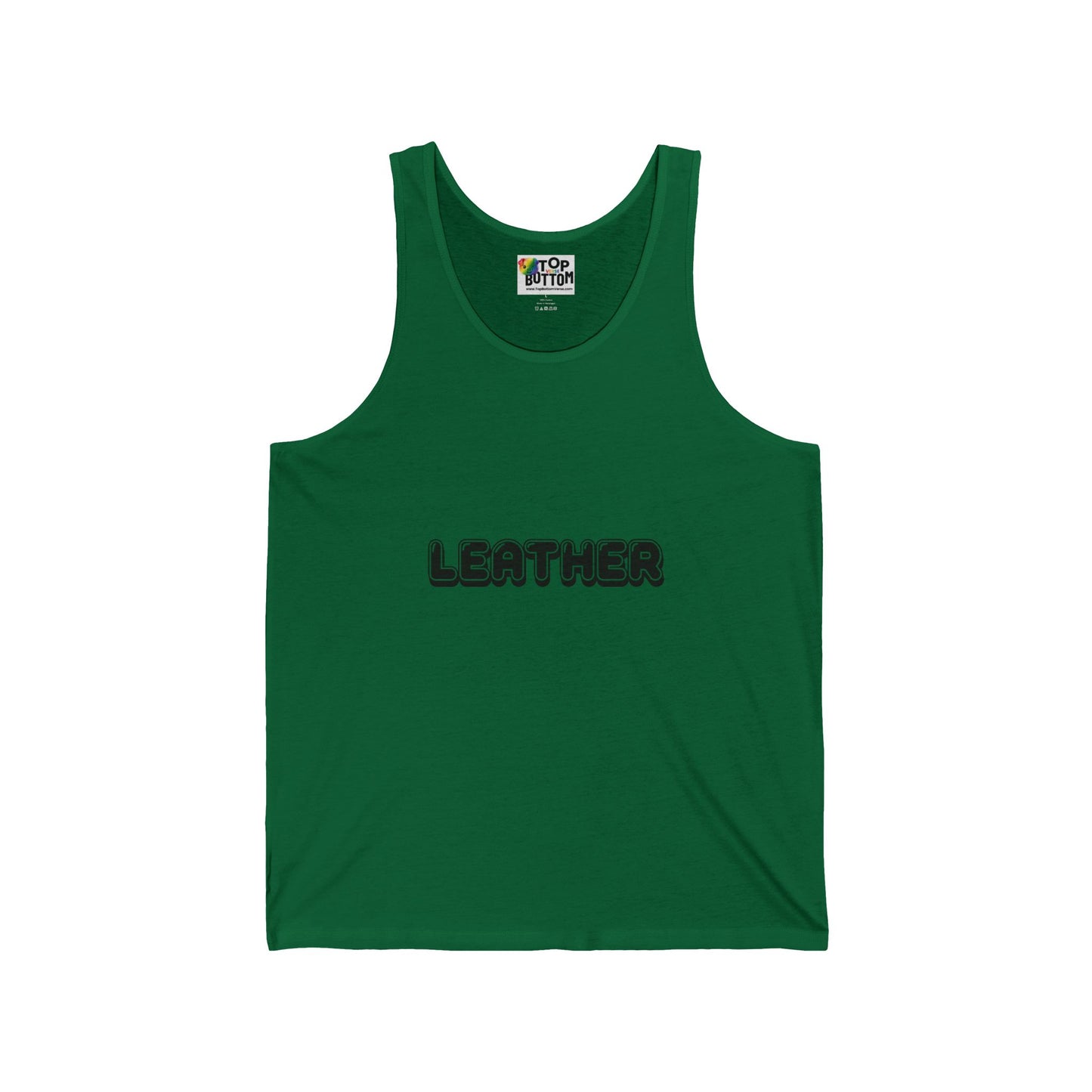 Leather Text Graphic Tank Top