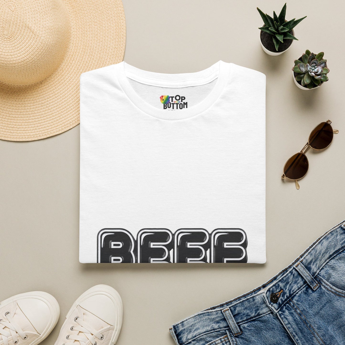 Beef Graphic T-Shirt — Retro Bubble Letter Tee