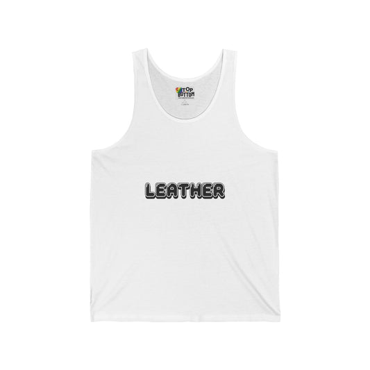 Leather Text Graphic Tank Top