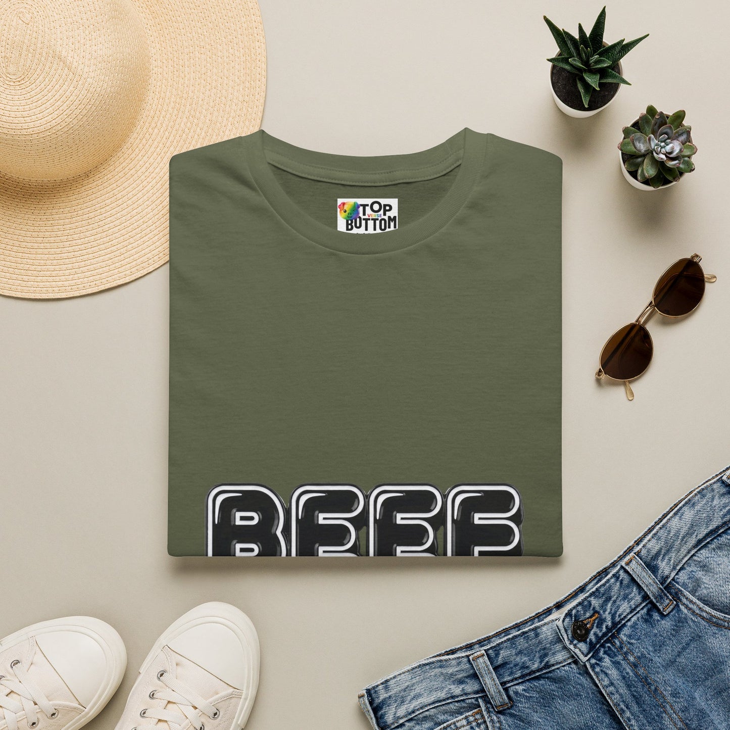 Beef Graphic T-Shirt — Retro Bubble Letter Tee