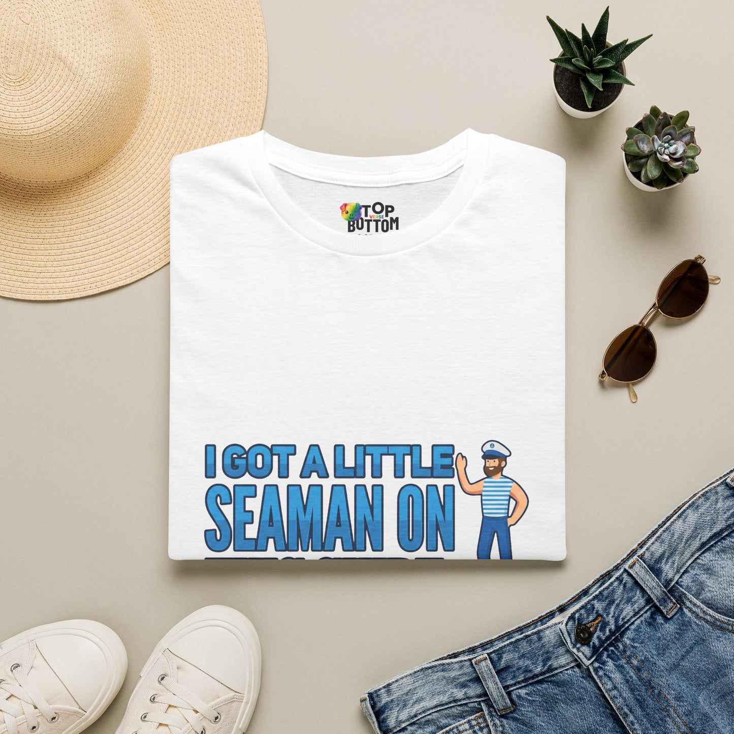 "I Got a Little Seaman On This Shirt" Graphic T‑Shirt