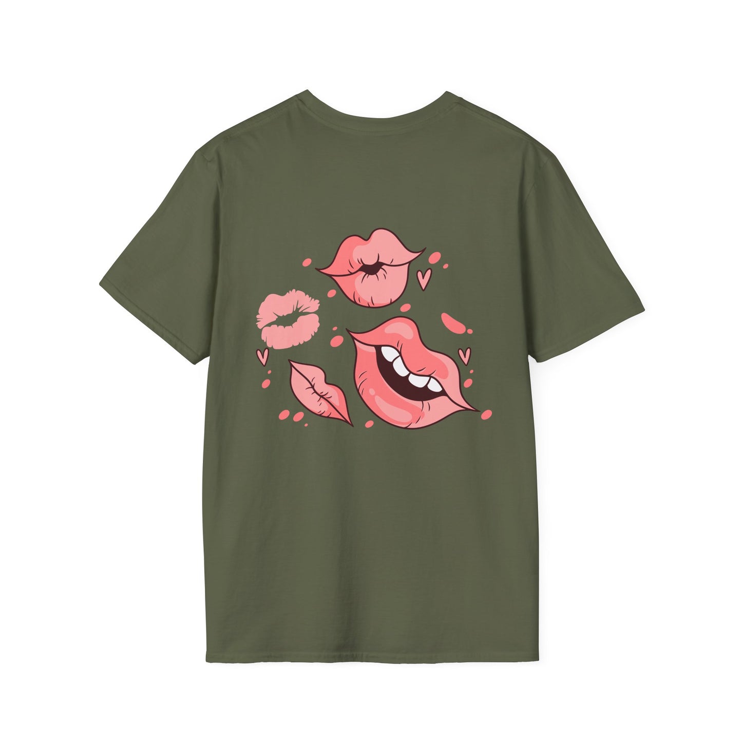 T-Shirt — Minimal Pink Text "Your mouth will keep me warm"