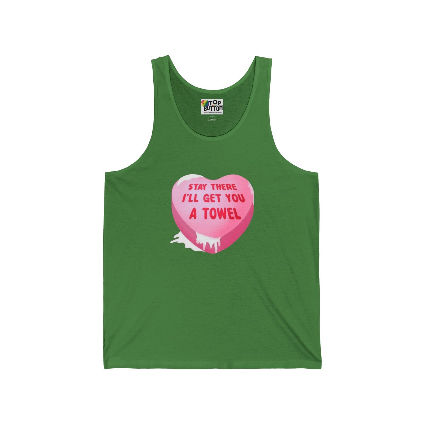 Stay There I’ll Get You A Towel Pink Heart Tank Top