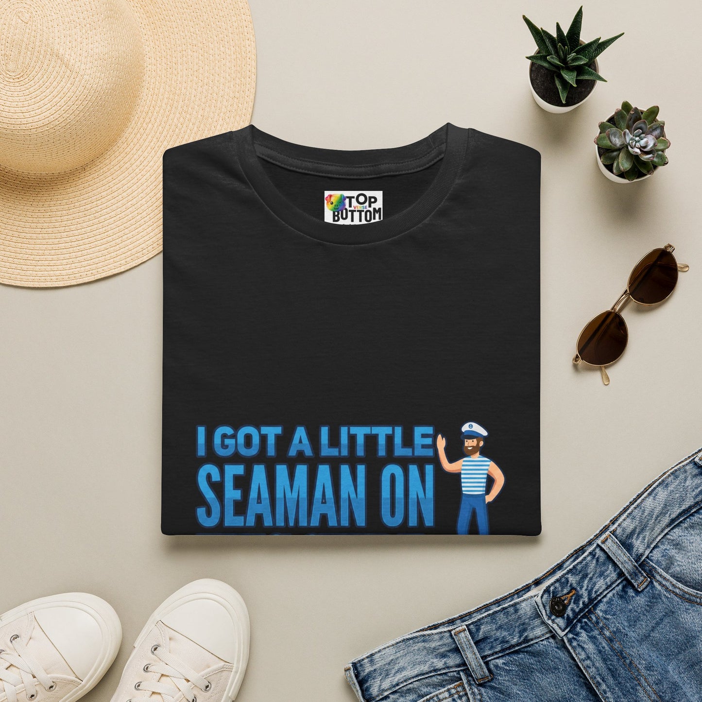 "I Got a Little Seaman On This Shirt" Graphic T‑Shirt