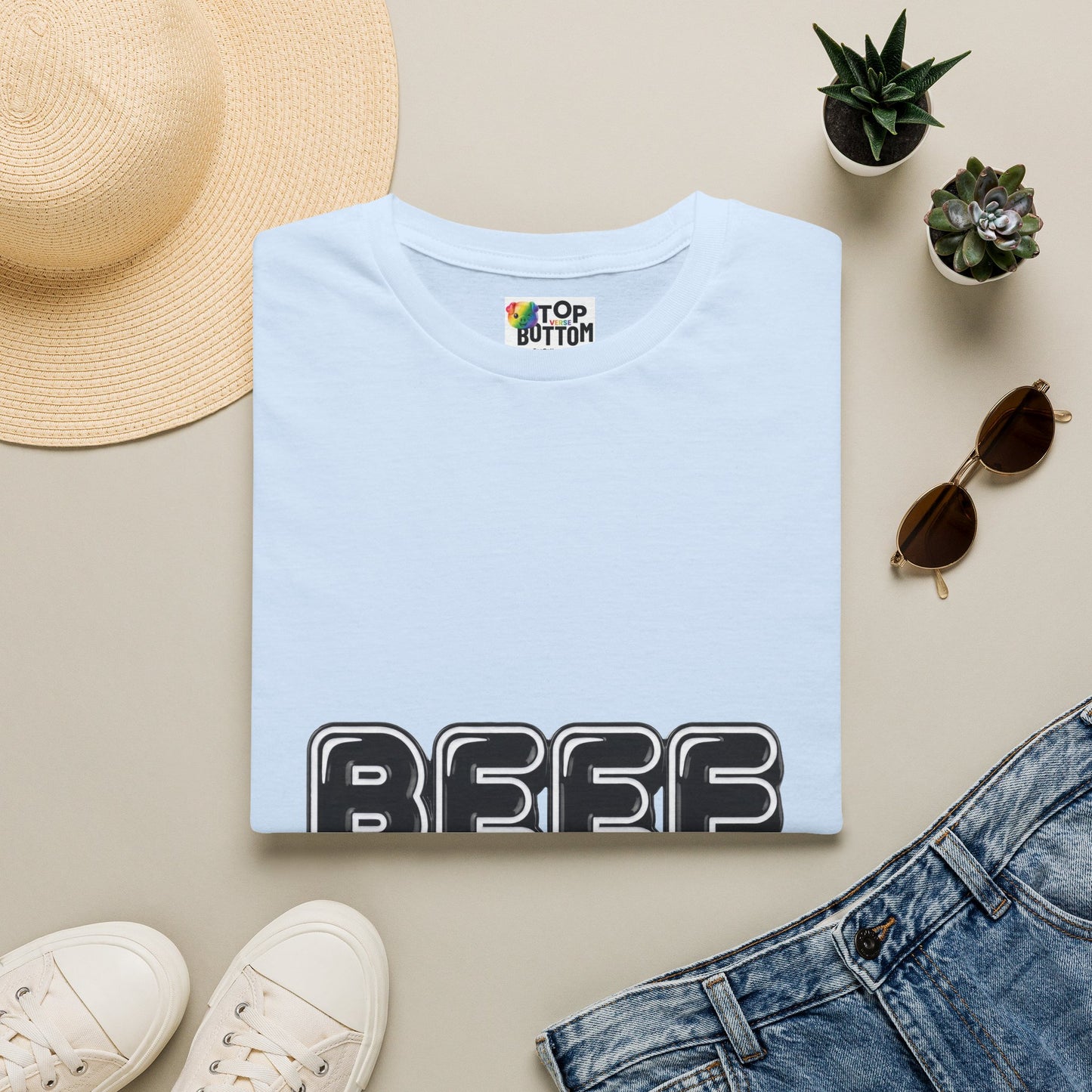 Beef Graphic T-Shirt — Retro Bubble Letter Tee