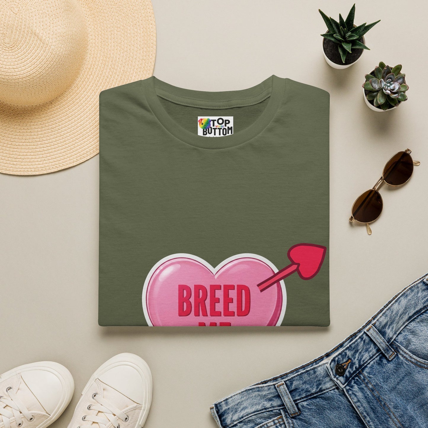 T-Shirt — Pink Heart 'Breed Me'