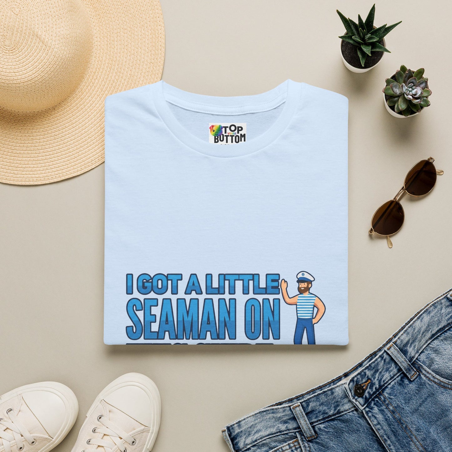 "I Got a Little Seaman On This Shirt" Graphic T‑Shirt