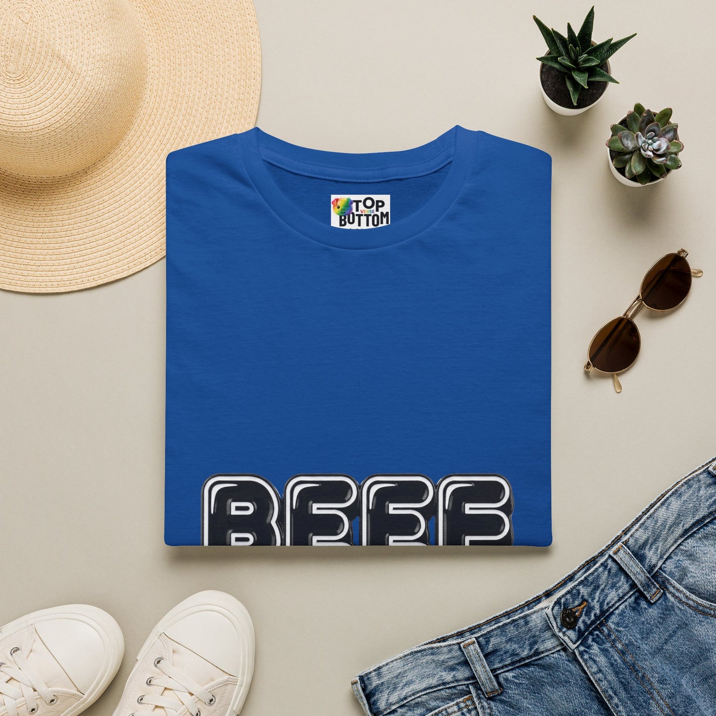 Beef Graphic T-Shirt — Retro Bubble Letter Tee